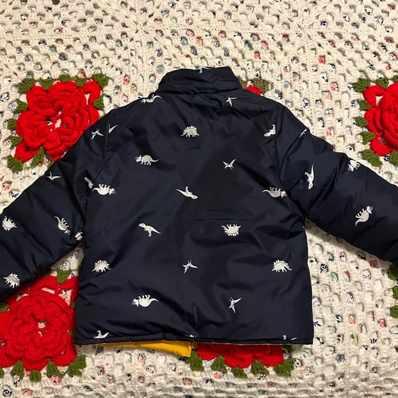 Baby GAP Boy's Size 3Y Navy Blue & Mustard Yellow Reversible Dino jacket - Picture 5 of 6